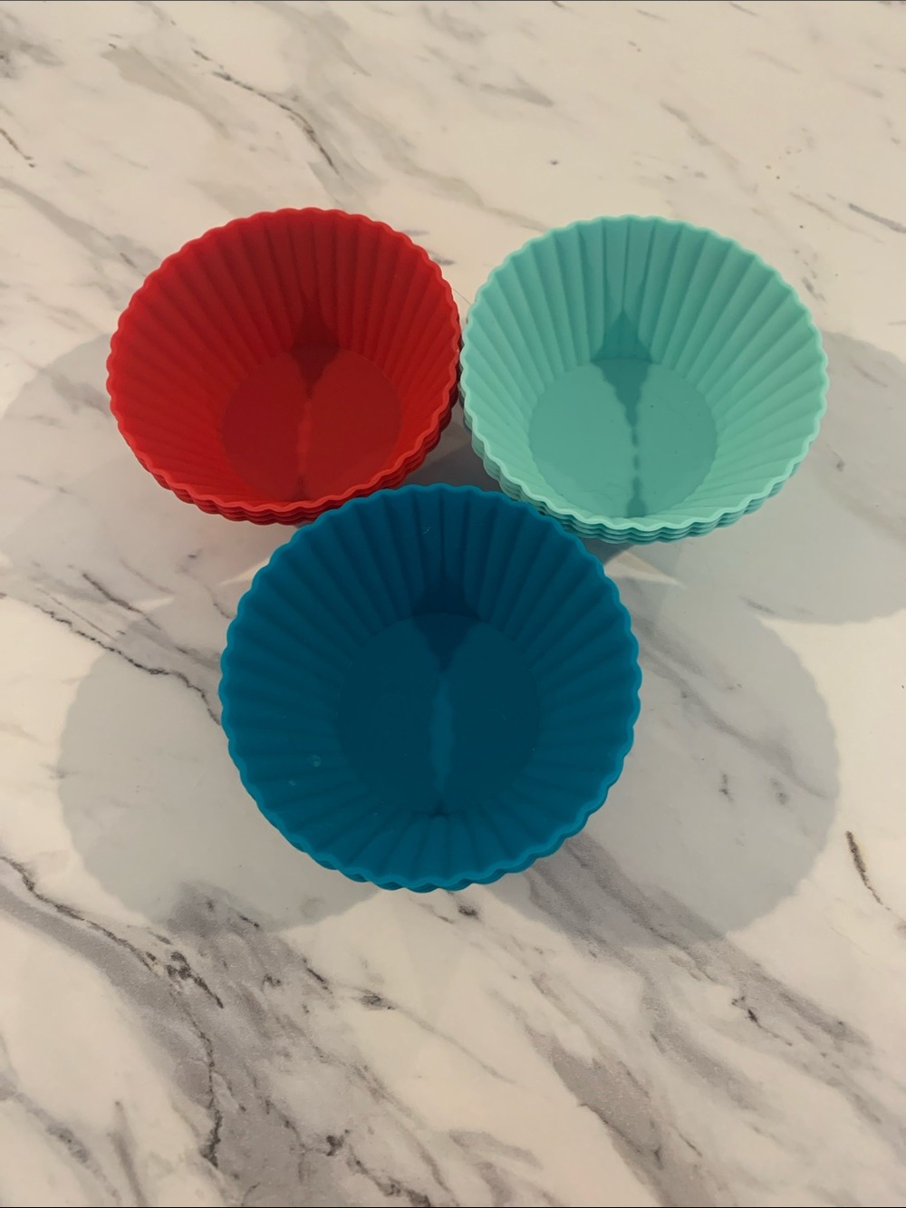The Pioneer Woman 12 Silicone Reusable Baking Cup Set - Red, Teal, Aqua NWOT